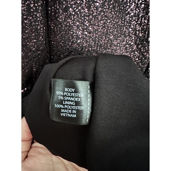 Lane Bryant Surplice Foil Ombre Faux Wrap Dress Size 18 18P Black Sparkle N - Picture 7 of 7